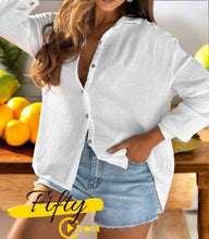 Charger l&#39;image dans la galerie, Chemise oversize en gaze de coton
