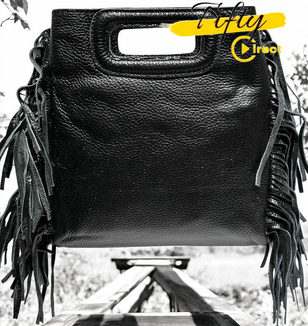 Sac à Franges en Cuir Italien – Élégance & Tendance Printanière