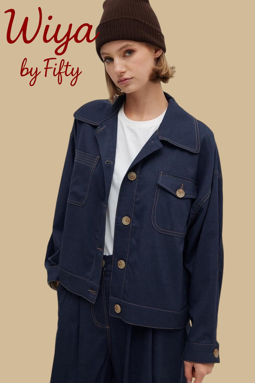 Veste courte façon denim