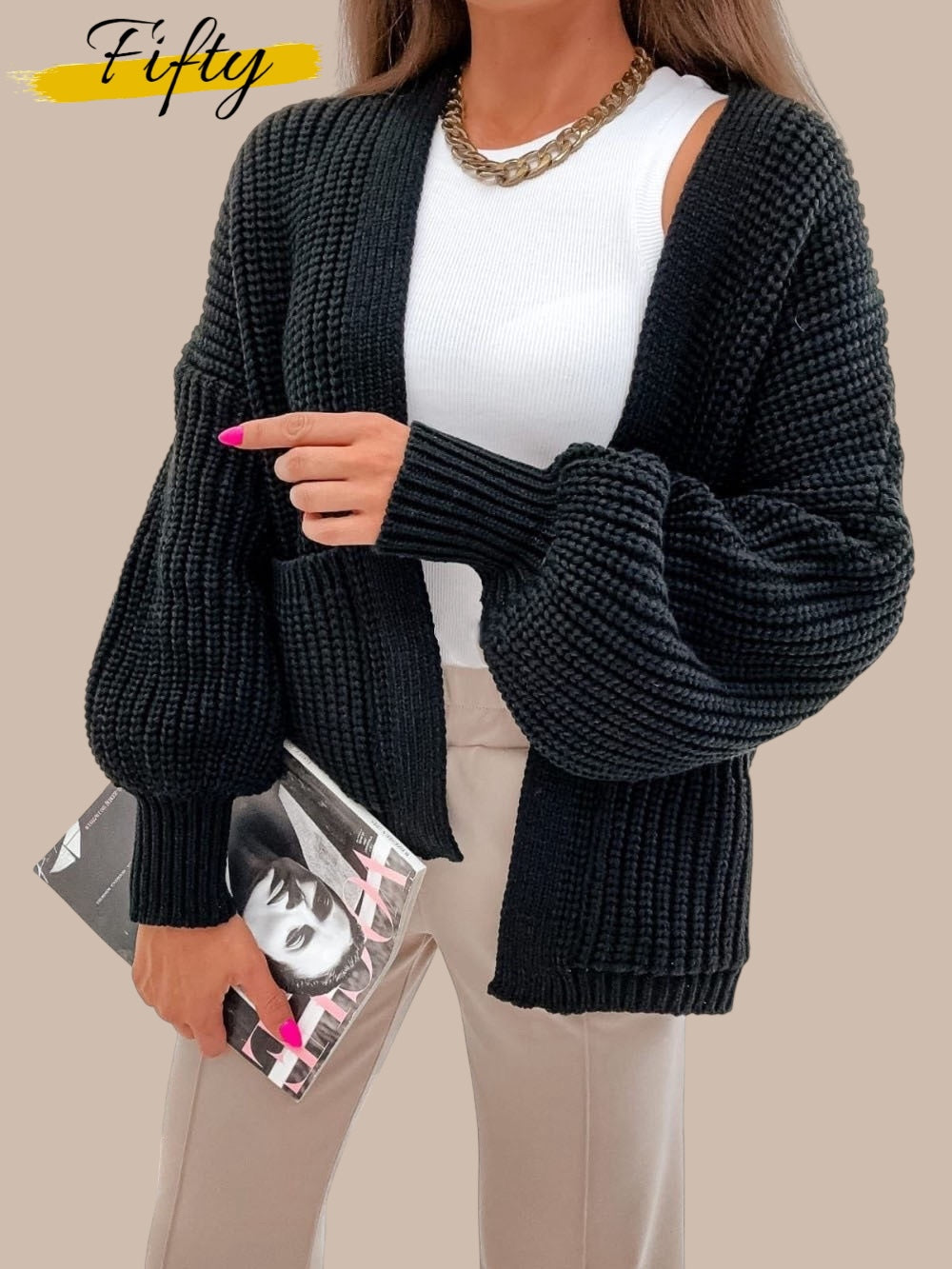 Gilet oversize maille épaisse