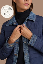 Charger l&#39;image dans la galerie, Veste matelassée bi-matière col et intérieur denim
